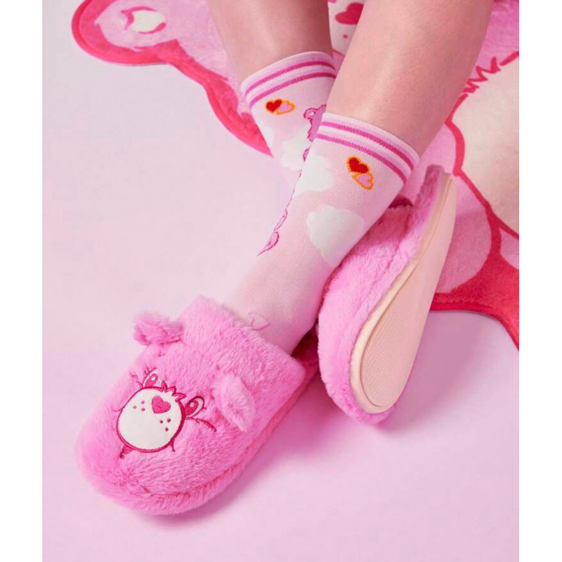 ลิขสิทธิ์แท้ 💯 Care Bears แคร์แบร์ 🌸 รองเท้าใส่ในบ้าน ลายหมีแคร์แบร์ Slipper สลิปเปอร์ รองเท้าขนนุ่ม สีชมพู สีม่วง