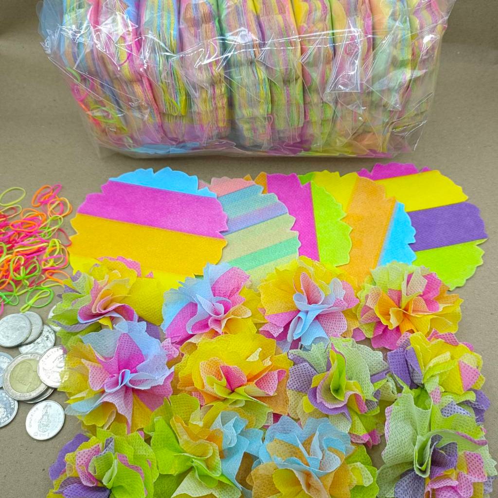 กระดาษสาพับห่อเหรียญโปรยทานพร้อมหนังยางรุ่น 1,000แผ่น ขายส่งราคาถูกโรงงานผลิต โปรยทานงานบวช งานทำบุญ รูปที่ 8