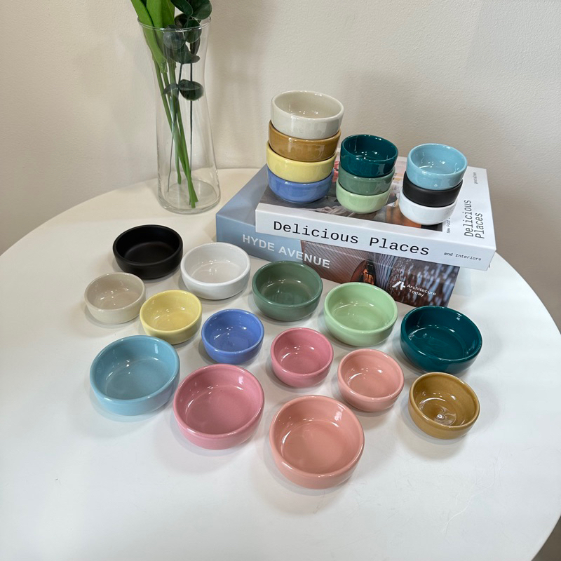 พร้อมส่ง ‼️ (ราคาต่อใบ โปรดอ่านรายละเอียดก่อนนะคะ) ถ้วยเซรามิคใบเล็ก ใส่อาหารสัตว์ นก แฮมเตอร์