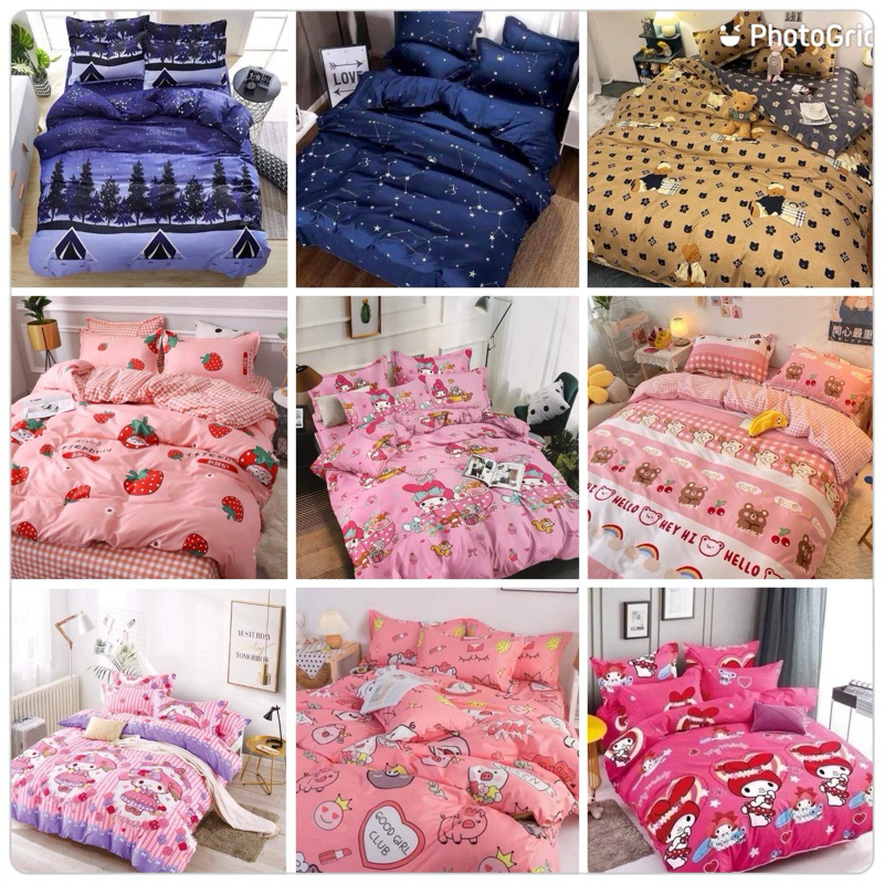 ชุดเครื่องนอนลายครบเซ็ท 6 ชิ้น ผ้านวมแบบหนา (6 ฟุต/5 ฟุต/3.5 ฟุต)