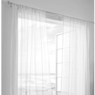 แนะนำ ผ้าม่าน ผ้าม่านหน้าต่าง ประตู สไตล์เกาหลี ม่านยาว สีขาว (แบบสอดราง ไม่ผ่ากลาง) มินิมอล ขนาดกว้าง 110 ซม. 1 ผืน ม่านลอน ราคาพิเศษ มีเก็บเงินปลายทาง