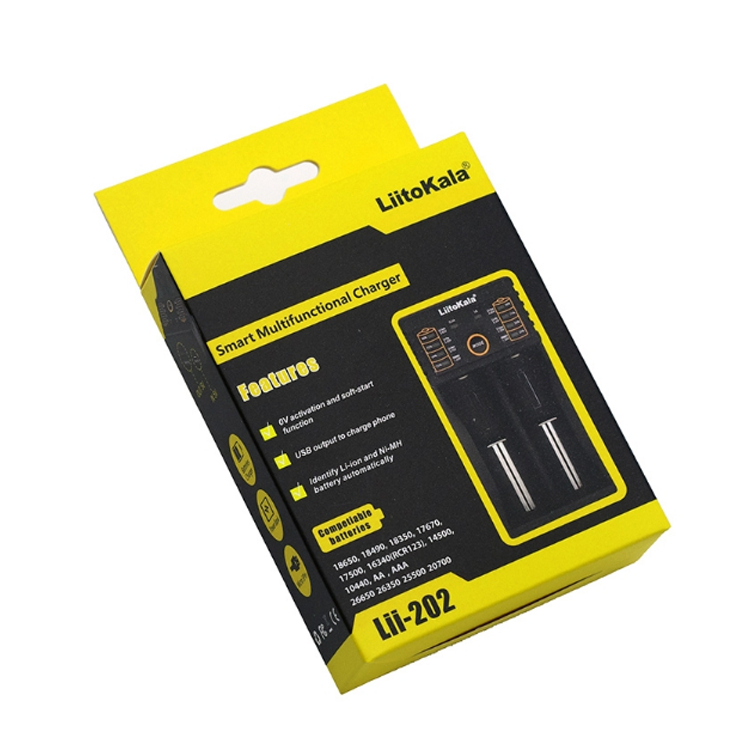 LiitoKala Lii-202 เครื่องชาร์จถ่าน 2 ช่อง ชาร์จไว ตัดไฟเอง รองรับถ่าน AA / AAA 18650 26650 10440 14500 16340 26500