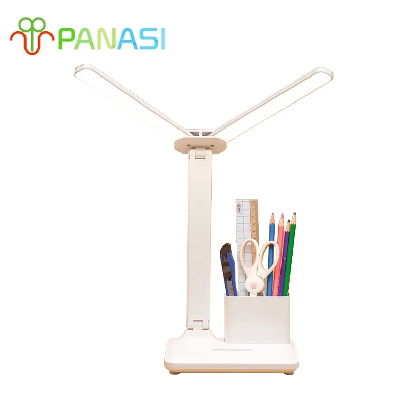 Panasi โคมไฟอ่านหนังสือ ไฟ3สี LED lamp เกรดA ความสว่างสองเท่า รุ่นสัมผัส ปรับได้3ระดับ โต๊ะทำงานโคม โคมไฟหัวเตียง