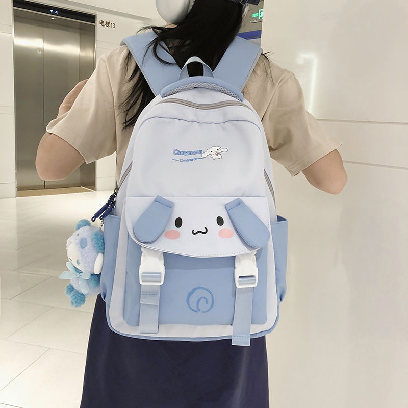 Sanrio กระเป๋าเป้สำหรับนักเรียนสีดำ ดีไซน์น่ารัก พร้อมของแถม สำหรับหญิงและชายทุกวัย