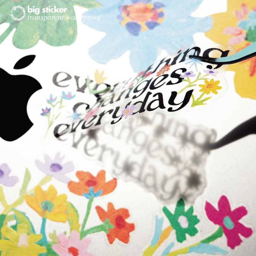 (5 ชิ้น 100.-) สติกเกอร์ไดคัทชิ้นใหญ่ กันน้ำ big sticker ลายดอกไม้น่ารัก สีสันสดใส give.me.museums - รูปที่ 5