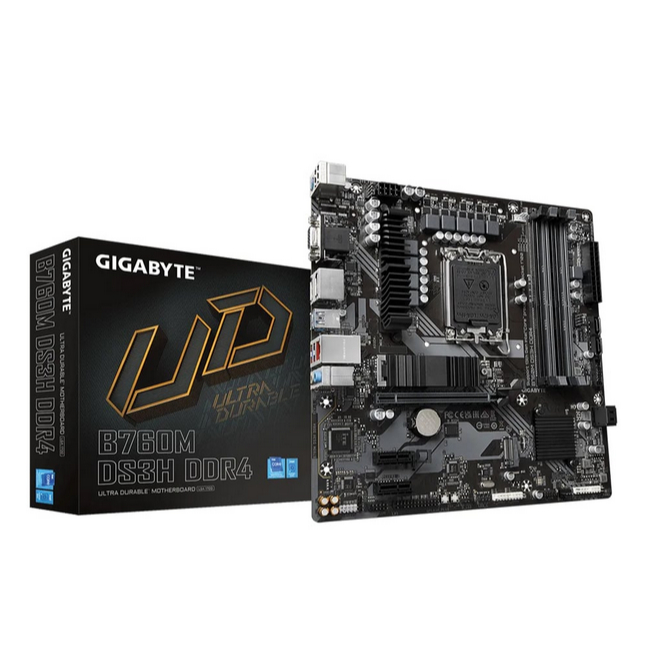 MAINBOARD (เมนบอร์ด) GIGABYTE B760M DS3H DDR4 (SOCKET LGA 1700) (MICRO-ATX)