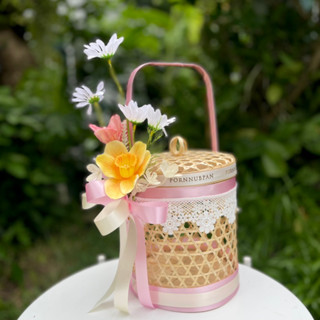 ชะลอมสังฆทาน ชะลอมของขวัญ ชะลอมสานทรงปิ่นโต 7” และ 8” มินิมอ…