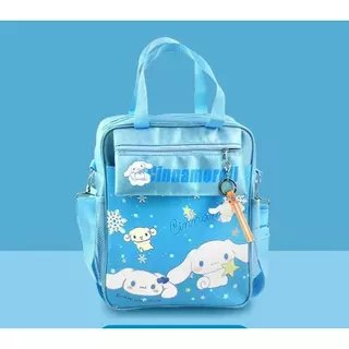 Sanrio กระเป๋าเป้สะพายหลัง กระเป๋านักเรียน ผ้าแคนวาส ทรงสี่เหลี่ยม กันน้ํา แบบพกพา 0611
