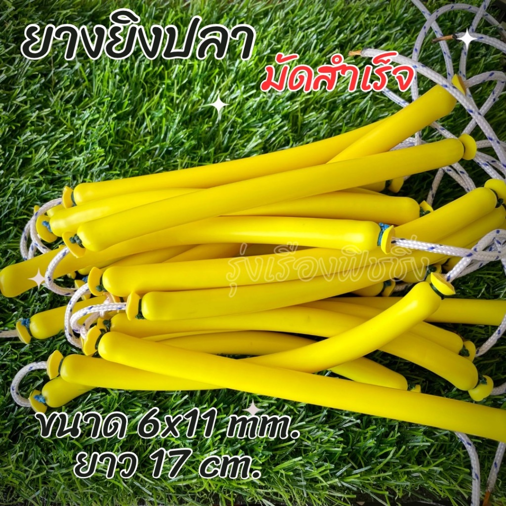ยางยิงปลา ขนาด6x11mm. ยาว 17 cm. มัดสำเร็จพร้อมใช้ 1คู่ เหนียวทนทาน นิยมใช้ รับประกันสินค้า