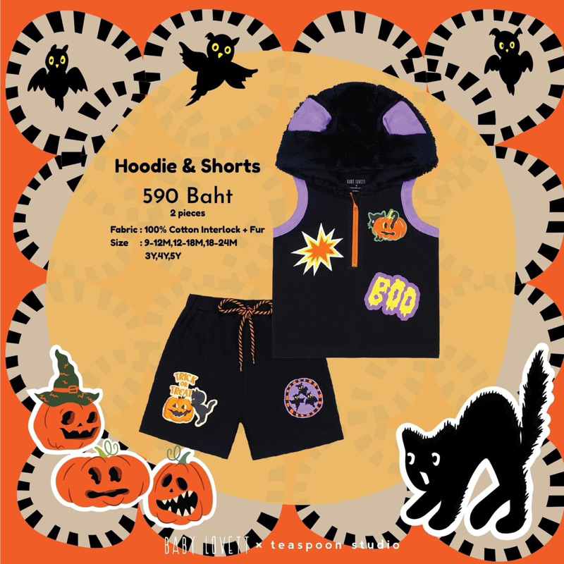 (♡︎ ใช้โค้ดลดเหลือ630ราคาบิล) NEW! 🧡 Halloween Hoodie 18-24 💜 Babylovett