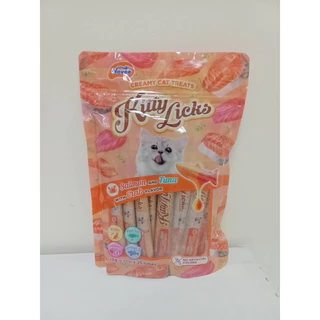 Kitty licks Novee ขนมแมวเลียสูตรดูแลสุขภาพผิว ขน เล็บ ลำไส้__แพค 25 ชิ้น***