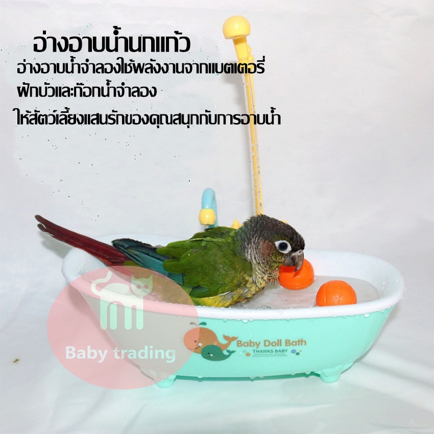 อ่างอาบน้ำของเล่นนกอ่างอาบน้ำของเล่นนกแก้วอ่างอาบน้ำของเล่นน้ำหมุนเวียนอ่างอาบน้ําอัตโนมัติ อุปกรณ์เสริม สําหรับนกแก้ว