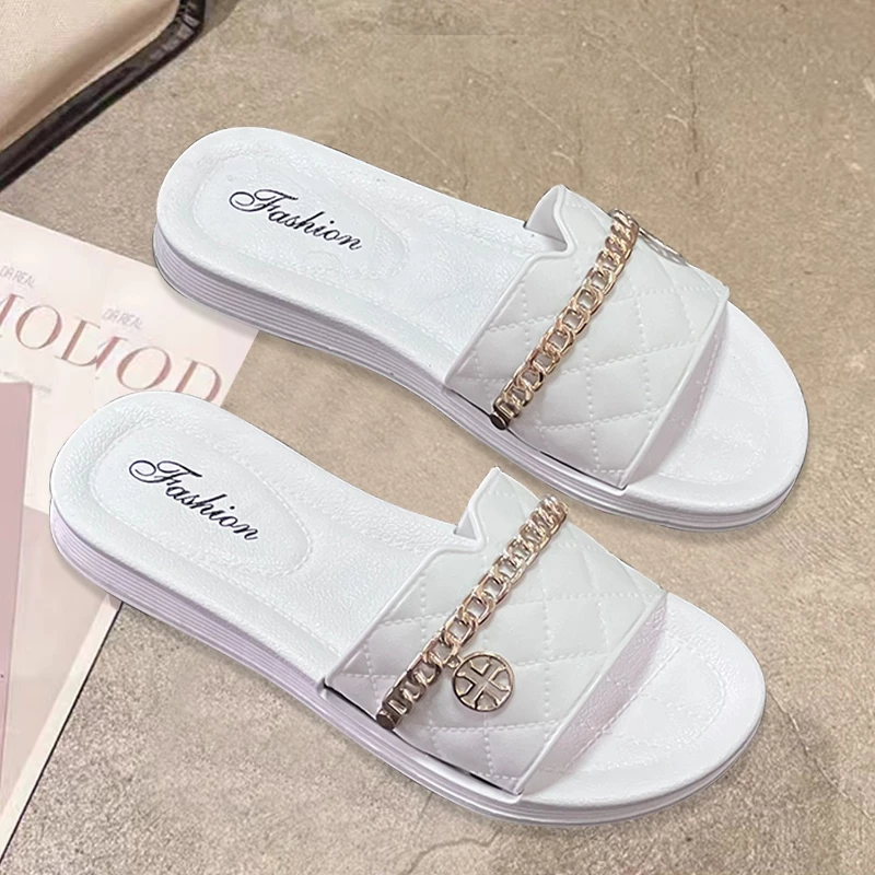 Fshoes New look 👀 รองเท้าแตะผู้หญิงสวยๆ สีพื้นคลาสสิค แต่งตัวแมทช์ง่าย สไตล์ชิคๆ ผู้ดีสุดๆ เลิฟเวอร์