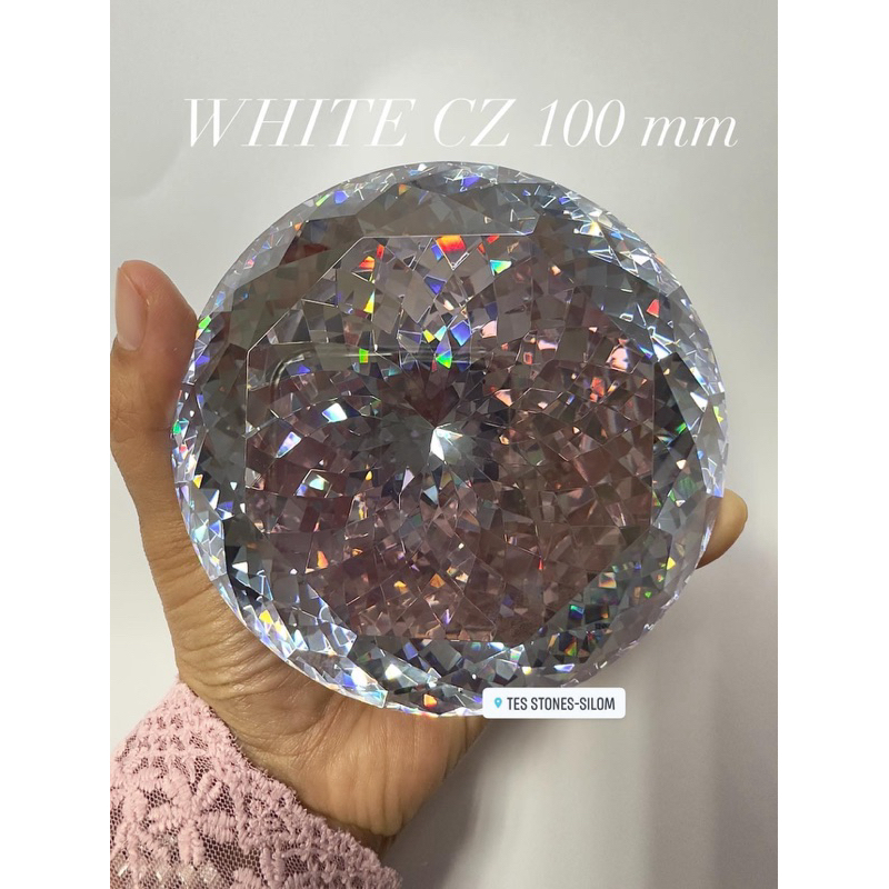 100 มิล เพชรรัสเซีย CZ สีขาว CZ Diamond AAA ROUND 100mm