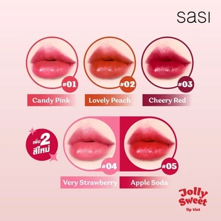 Sasi Jolly Sweet Lip Tint by Srichand ศศิ จอลลี่ สวีท ลิปทินท์ไม่ติดแมส ลิปทินท์เนื้อบางเบาสีสันสวยสดใส ใช้ทาริมฝีปาก