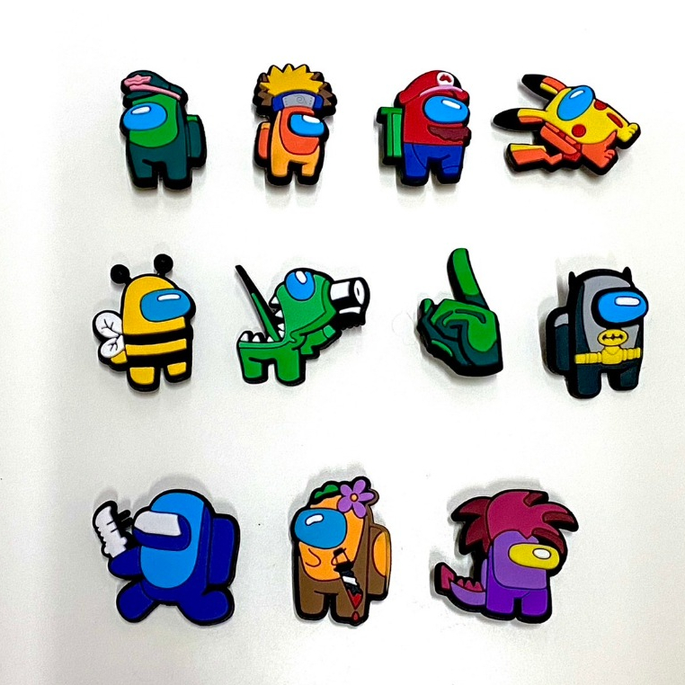 ตัวติดรองเท้า Jibbitz อุปร์กรณ์เสริม ติดรองเท้า ลาย การ์ตูน Crocs pin พร้อมหมุด หัวเข็มขัดยึด พร้อมติดทันที 1set 11 ชิ้น