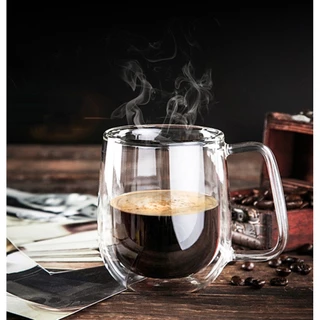 แก้วกาแฟ แก้วสองชั้น น้ำหนักเบา ทนร้อนเย็น จับไม่ร้อน สุดชิค ฮิต ตามร้านกาแฟ คาเฟ่ เกรดเอ