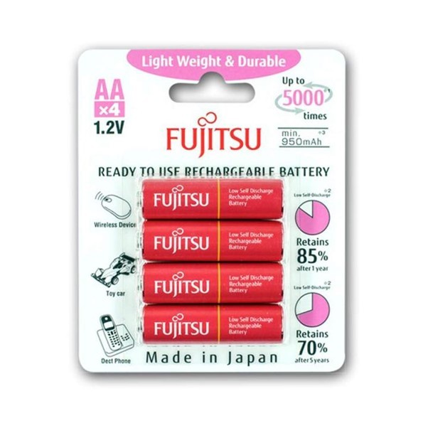 [ไลฟ์สด ราคาพิเศษ] ถ่านชาร์จ Fujitsu AA 1000mAh แพ็ค 4 ก้อน แยกขาย 2 ก้อน