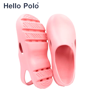 Hello Polo ดำ รองเท้าแตะผู้หญิง รองเท้าหัวโต 4cm พื้นหนา เสริมส้น กันลื่น นุ่ม แฟชั่นฤดูร้อน HP8008W
