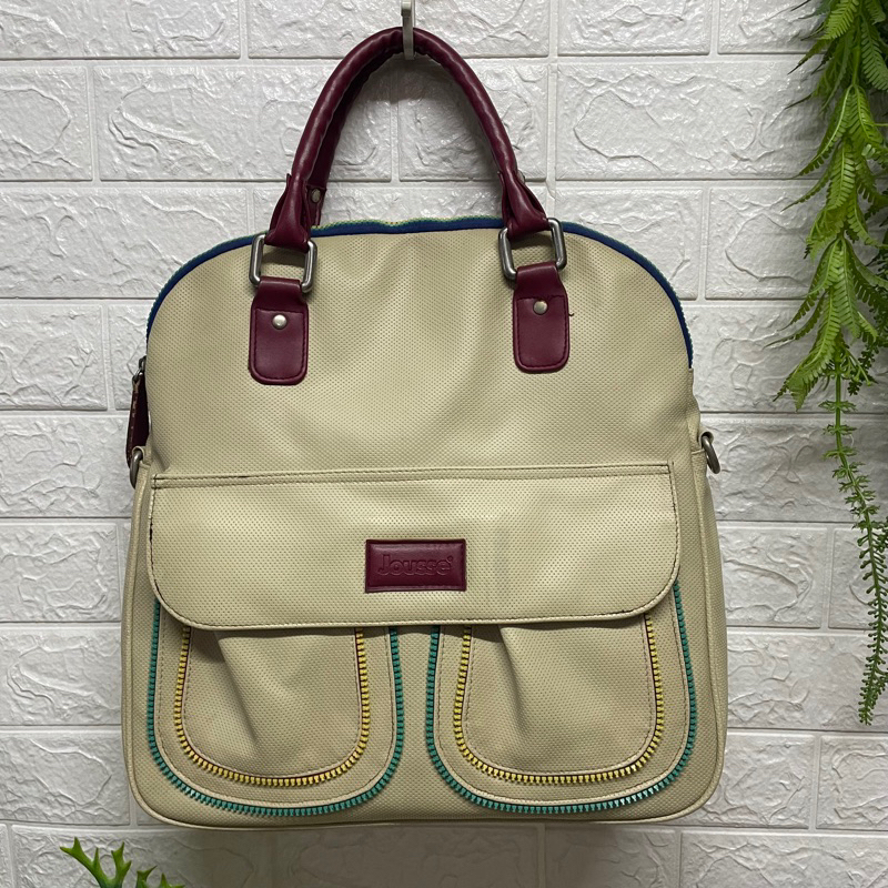 กระเป๋าถือ สะพาย Jousse Paris งานวินเทจ หายาก ใบใหญ่ กว้าง 14 สูง 14 ก้นกว้าง 3 นิ้ว ราคา 590 บาท