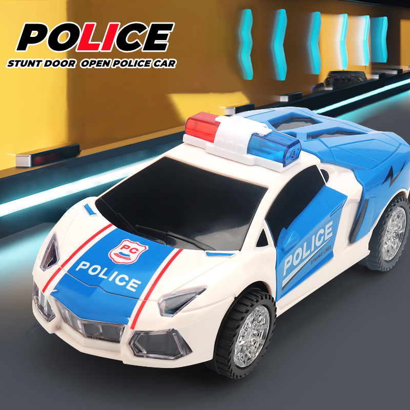ของเล่นรถชนถอย POLICE CAR ของเล่นรถตำรวจลัมโบกินี่  มีเสียง มีไฟ สามารถวิ่งได้ 360 องศา