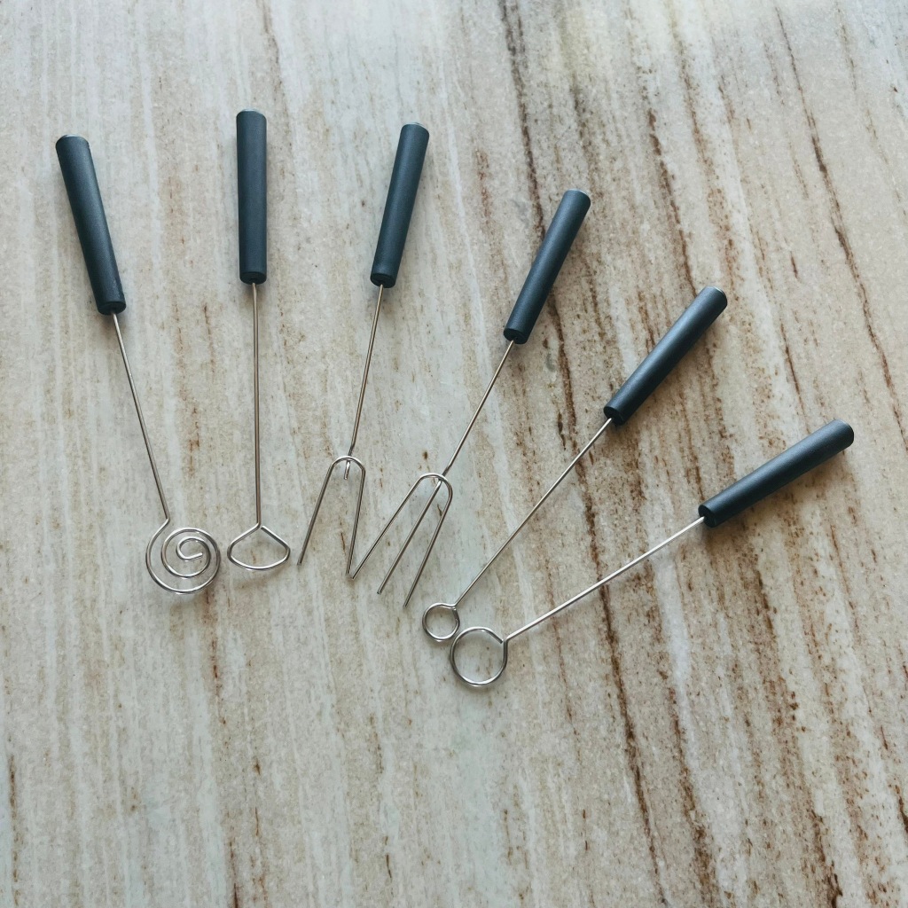 ชุดเซตส้อมจิ้ม สำหรับตกแต่งช็อกโกแลต ส้อมช็อคโกแลตฟองดู เซต 6 ชิ้น