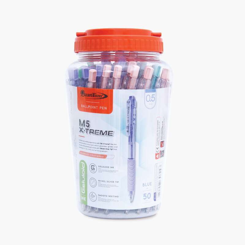 (50 ด้าม) ปากกาลูกลื่นควอนตั้ม Quantum M5 X-TREME 0.5มม. หมึกน้ำเงิน