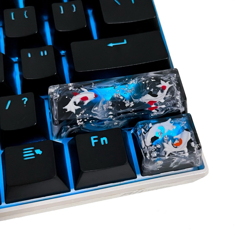 คีย์แคปปลาคราฟ ver.สีเงิน keycaps koi fish  