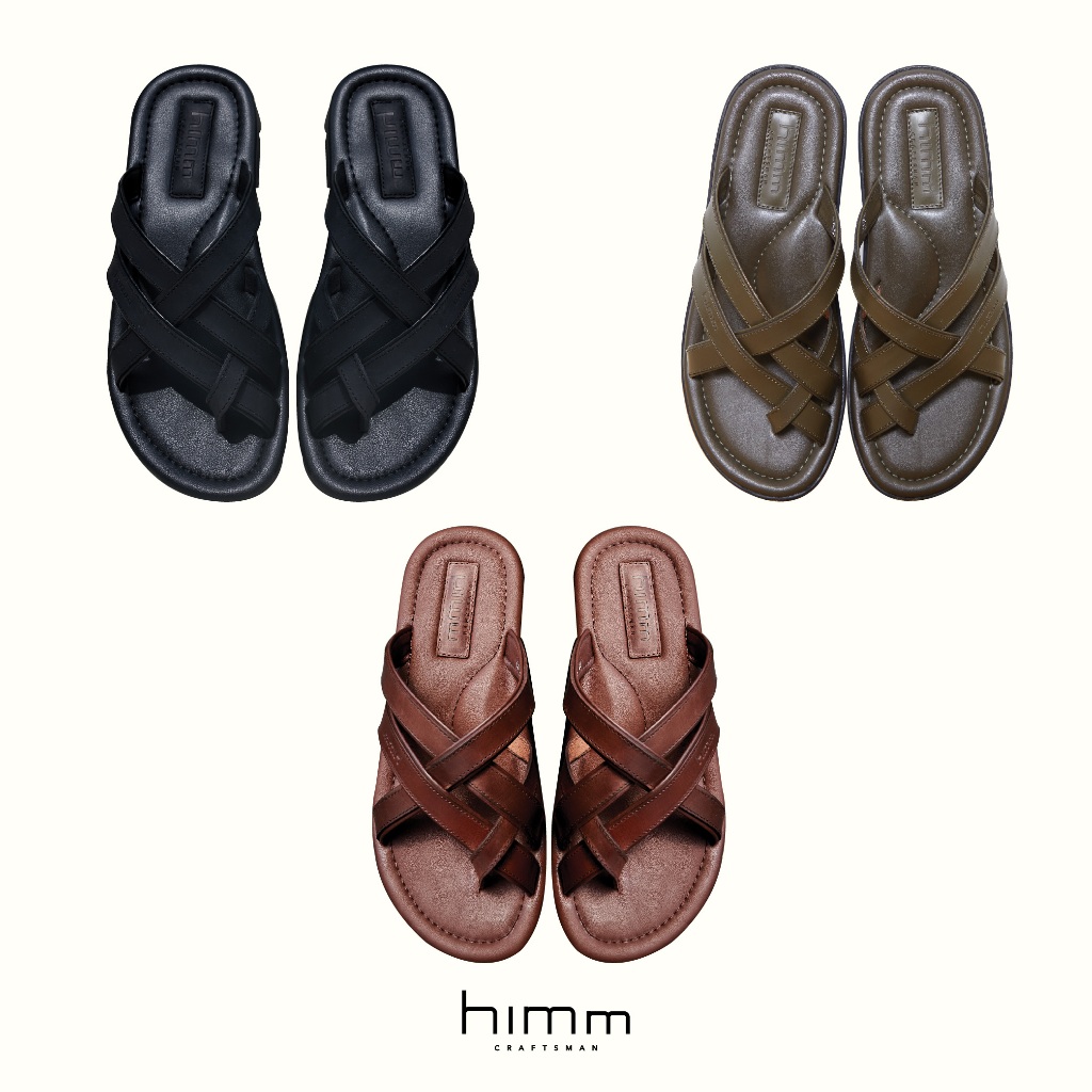WILSON รองเท้าสวมหนังแท้ By Himmshoes รองเท้าสานหนังแท้ สาน แตะชาย2024
