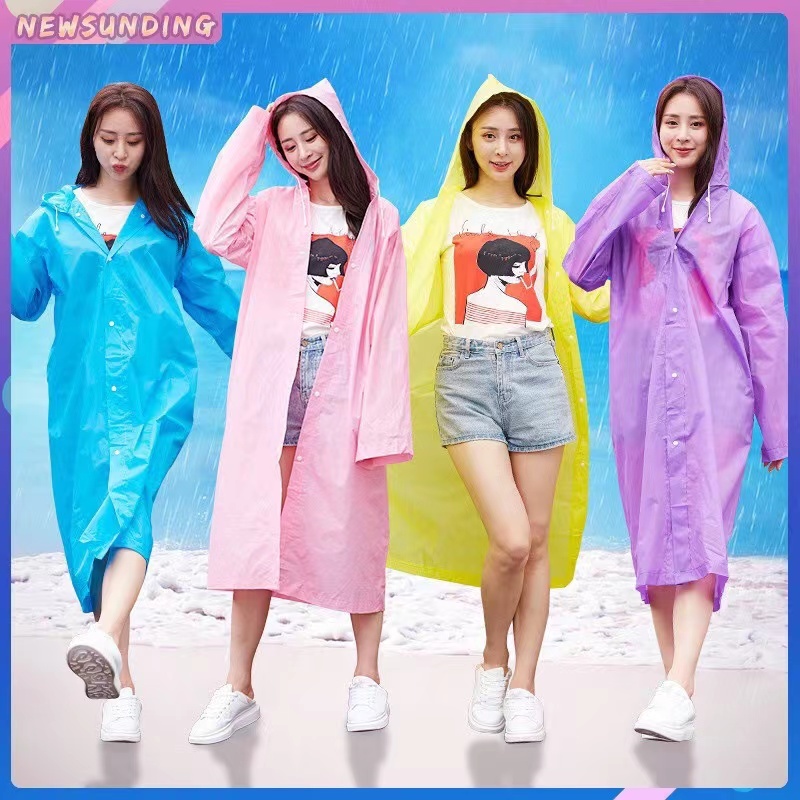 ☔️☔️พร้อมส่ง!! เสื้อกันฝน เสื้อกันฝนผู้ใหญ่ EVA แขนปล่อย แขนจั๊ม คุณภาพดี เสื้อกันฝนแฟชั่น JYY