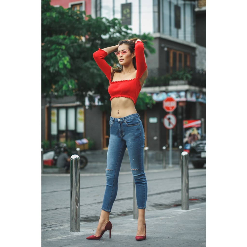 TBY JEANS #T2737 กางเกงยีนส์ยืดผู้หญิง 9 ส่วน