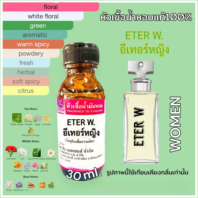 หัวเชื้อน้ำหอม 100% กลิ่น อีเทอร์ หญิง ETER W อีเทอนิตี้ หญิง 30มล.