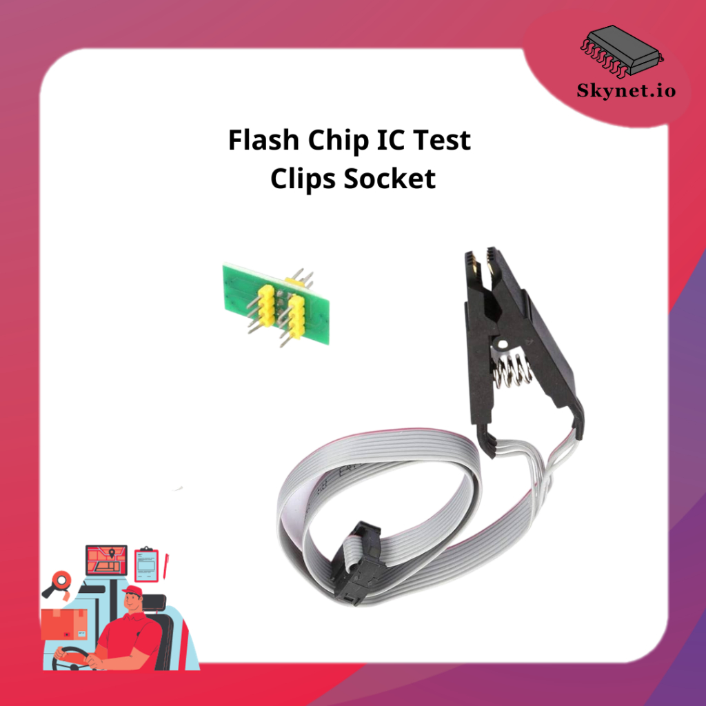SOIC8 SOP8 Flash Chip IC Test Clips Socket Adpter BIOS/24/25/93 Programmer