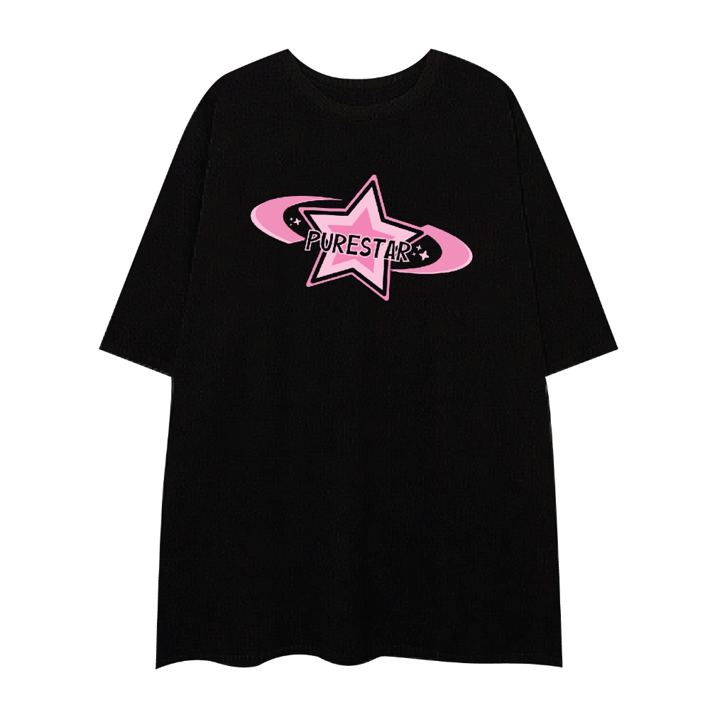 Meyoung - เสื้อยืดลายสกรีน Pure star! ผ้านุ่มใส่สบาย Cotton 100 %