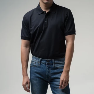 era-won เสื้อโปโล แขนสั้น ทรงสลิม Polo Shirt สี Black
