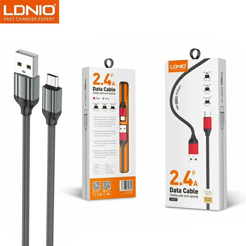 สายชาร์จ LDNIO LS431 / Micro 2.4A Data Cable Fastcharge 1000mm