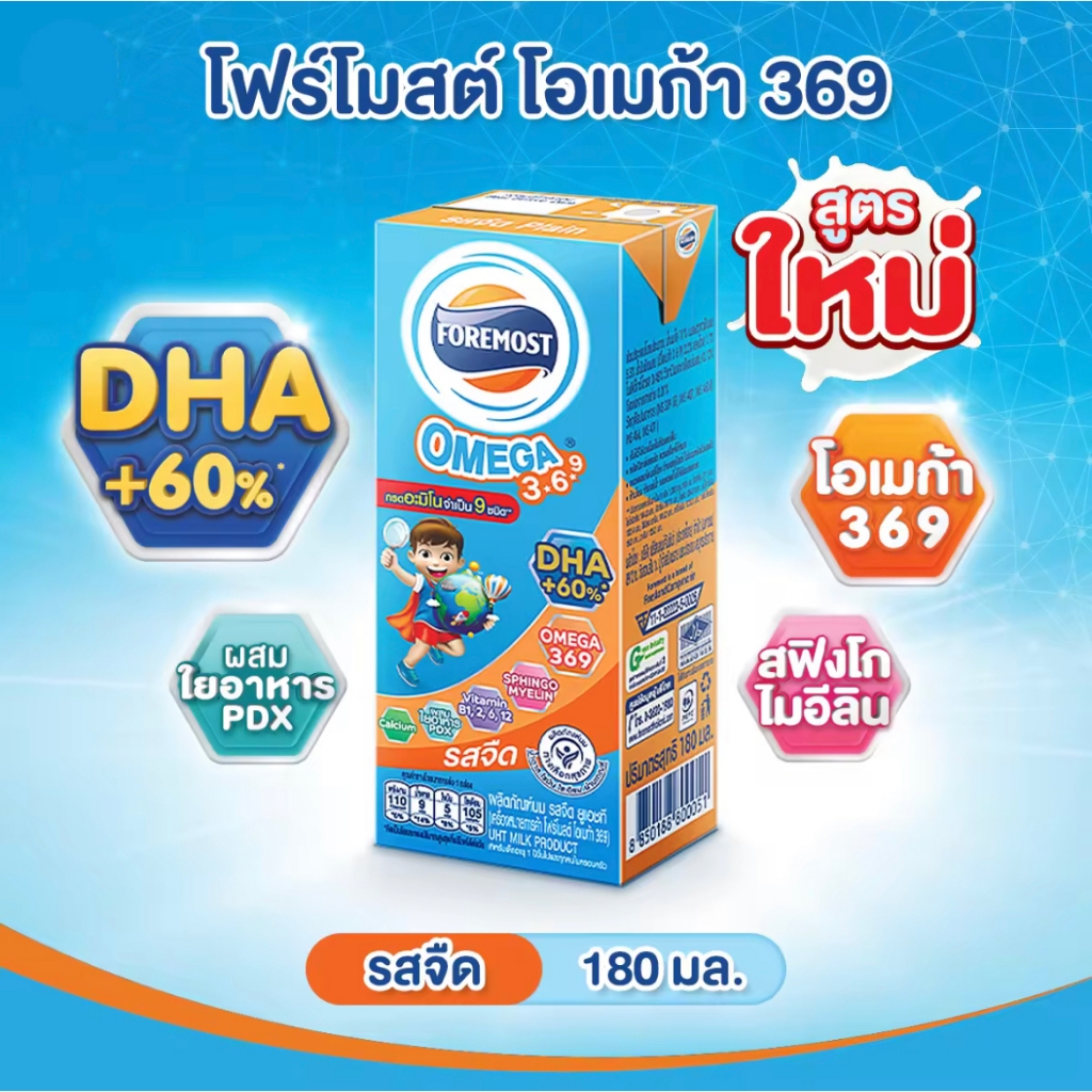โฟร์โมสต์ โอเมก้า 369 Foremost Omega 180 มล. 36 กล่อง หลากหลายรสชาติ