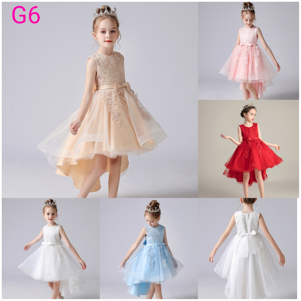 G6เดรสลูกไม้สำหรับออกงาน หน้าสั้นหลังยาว พร้อมส่งจากไทย