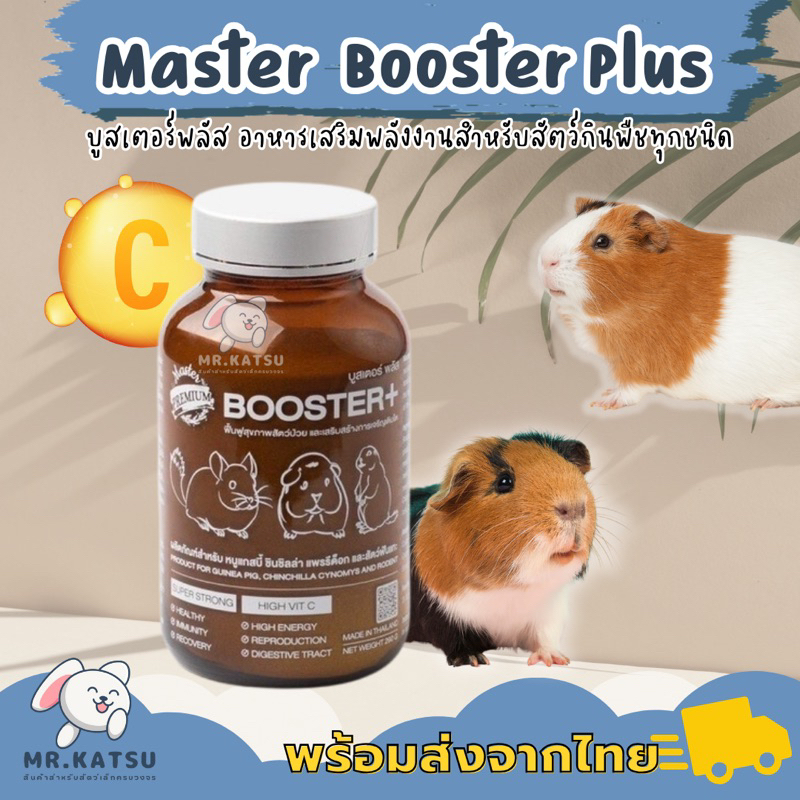 Master Premium Booster Plus มาสเตอร์พรีเมี่ยม บูสเตอร์พลัส อาหารฟื้นฟูสัตว์ป่วย หนูแกสบี้ ชินชิลล่า เต่า กระต่าย