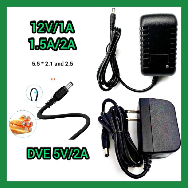 adapter  12V//1A  12V//1.5A. 12V//2A  5V/2A DVE หม้อแปลงไฟ DC กล้องวงจรปิด/กล่องดิจิตอลและหัวแปลง ja