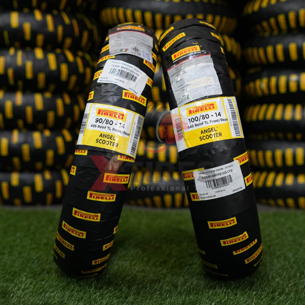 ยาง PIRELLI ขนาด 90/80-14 + 100/80-14 (คู่หน้า+หลัง) ฟรีจุ๊บลมยาง รุ่น ANGEL SCOOTER สำหรับรุ่นรถ CL