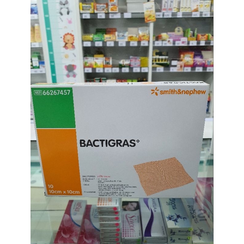 "ขายแยกชิ้น" Bactigras ตาข่ายปิดแผล ตาข่าย กันแผลติด 10×10 cm