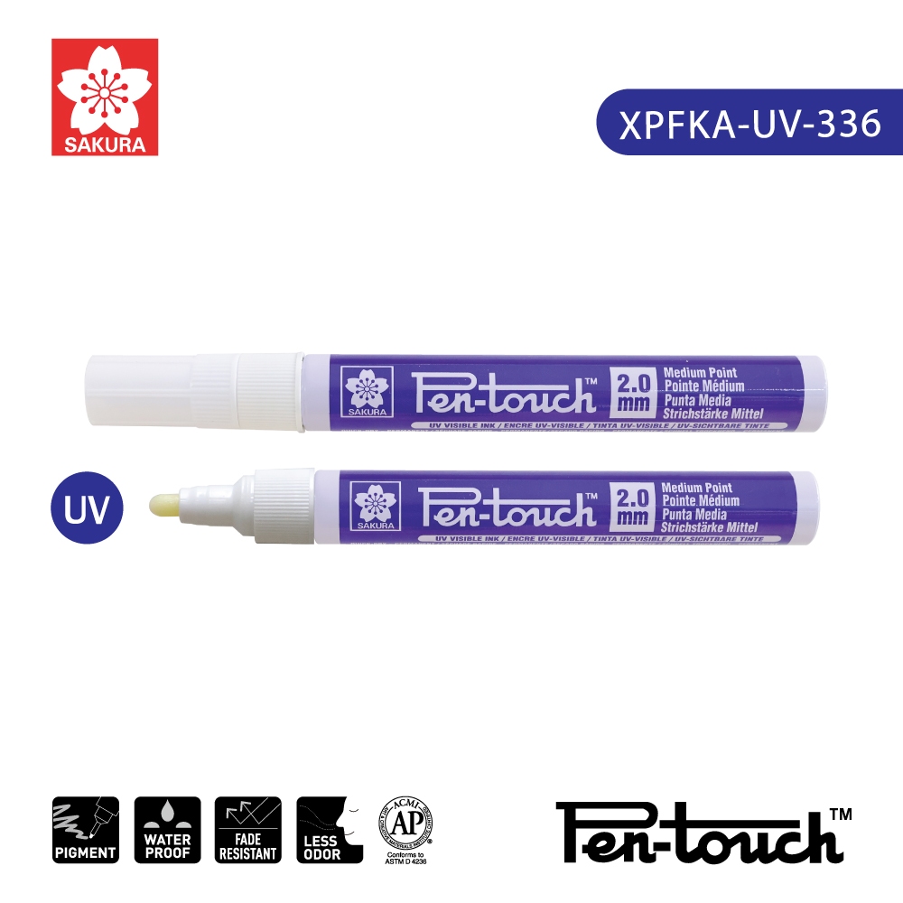 SAKURA (ซากุระ) ปากกา Pen-Touch Marker 2.0mm (UV Marker) ปากกายูวีกันนก ป้องกันนกชนกระจก รหัส XPFKA-UV-336