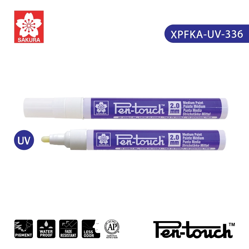 SAKURA (ซากุระ) ปากกา Pen-Touch Marker 2.0mm (UV Marker) ปากกายูวีกันนก ป้องกันนกชนกระจก รหัส XPFKA-UV-336