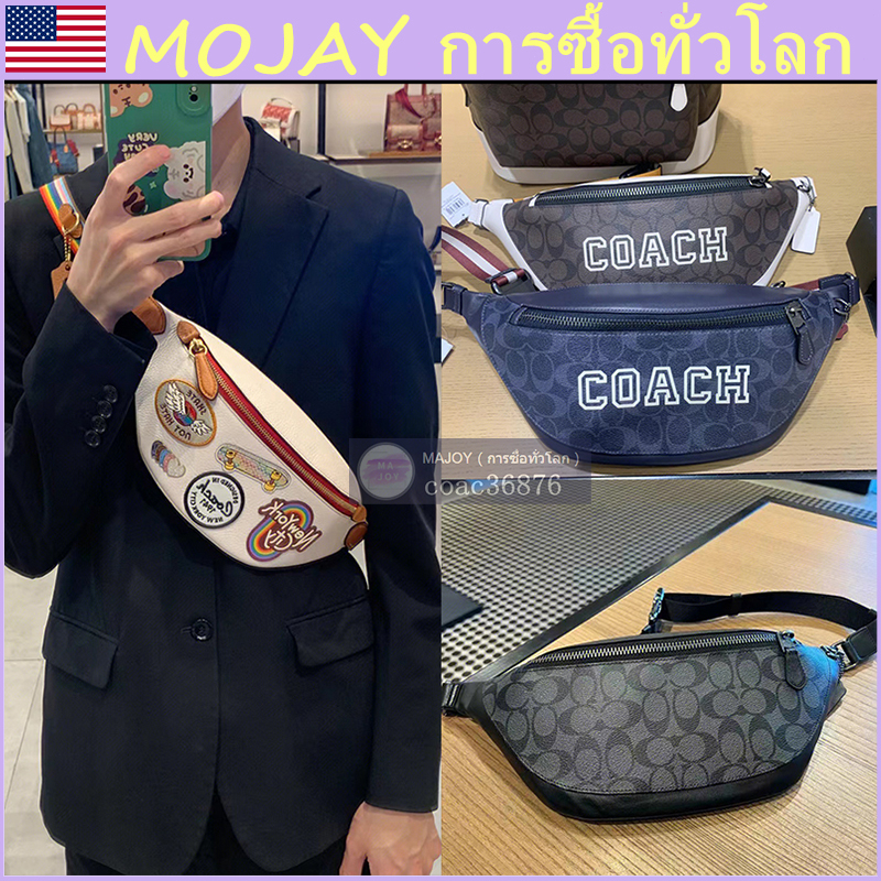 แท้ % /outlet Warren Belt Bag กระเป๋าคาดหน้าอกผู้ชายคลาสสิกและทันสมัย, กระเป๋าคาดเอวกีฬากันน้ำ