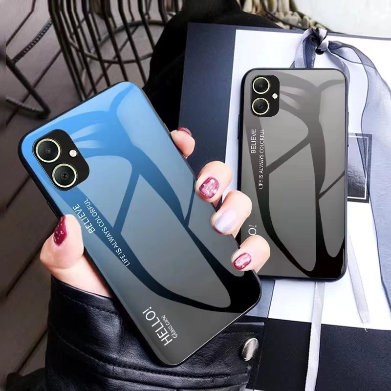 เคสกระจกทูโทน Samsung A05 ใช้สำหรับ Samsung A05 5G เคสกระจกสองสี กันกระแทก ซัมซุงA05