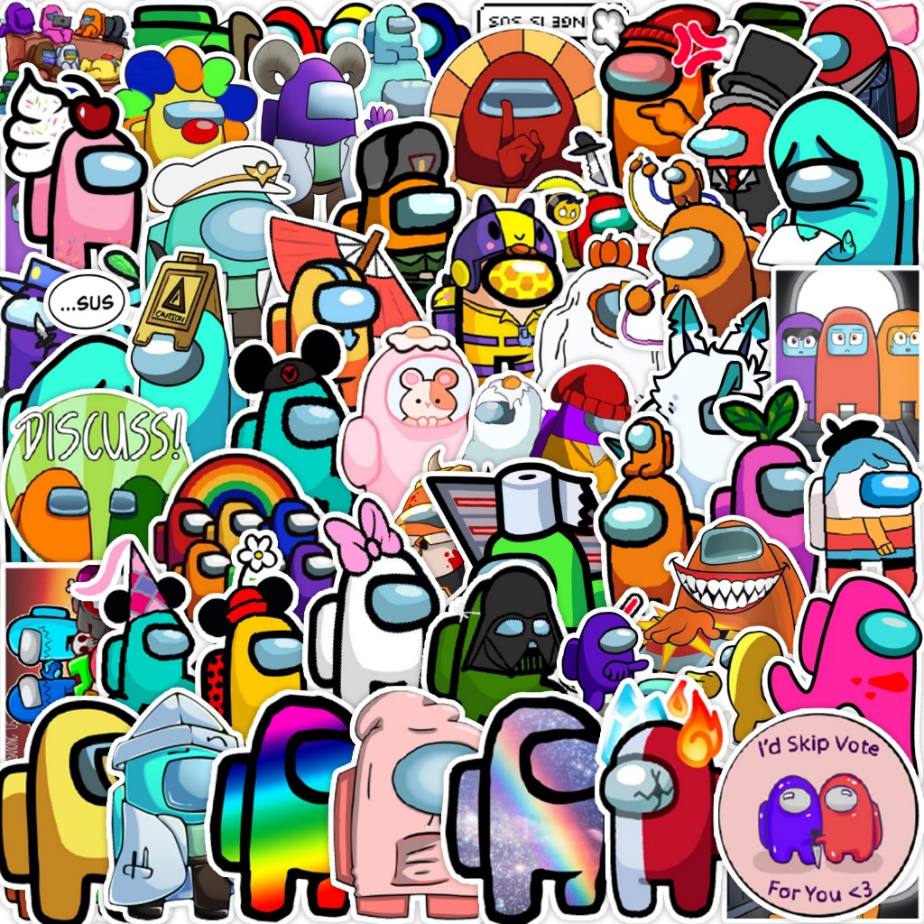 💥พร้อมส่ง💥🧡พร้อมส่ง🧡New pattern!!Among Us sticker สติกเกอร์กันน้ำ 50ชิ้น