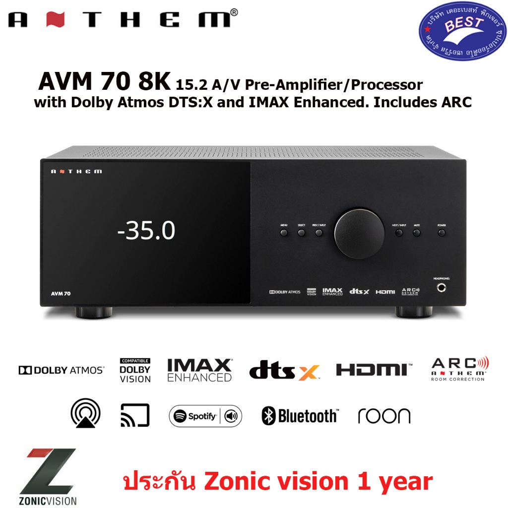 Anthem AVM 70 8K 15.2 A/V Pre-Amplifier/Processor