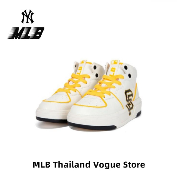 【ของแท้ 100%】MLB Chunky Liner High White yellow