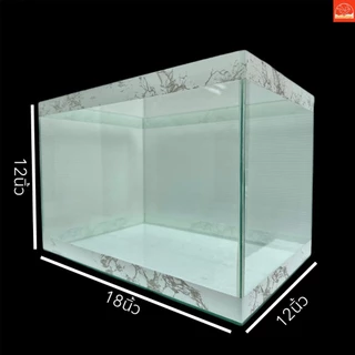 ตู้ปลาขนาด 12x18x12นิ้ว ตู้ปลาทอง กระจกหนา5มิล ลายหินอ่อน สินค้ามีประกัน พร้อมส่ง!!